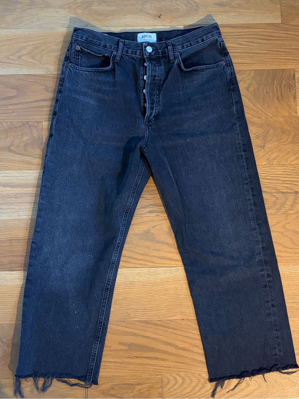 Agolde Black Straight-Leg Women's Jeans